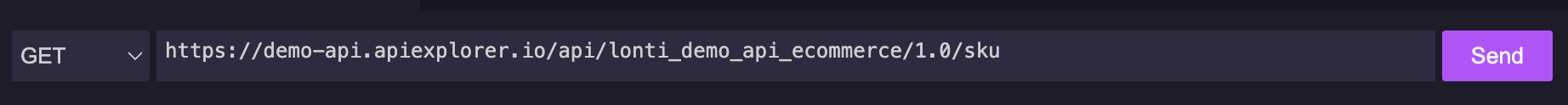 Enter URL of Get SKUs endpoint of Demo Ecommerce API