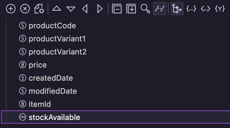 Add a property to the model skuArrayWithStockAvailable of type Integer called stockAvailable
