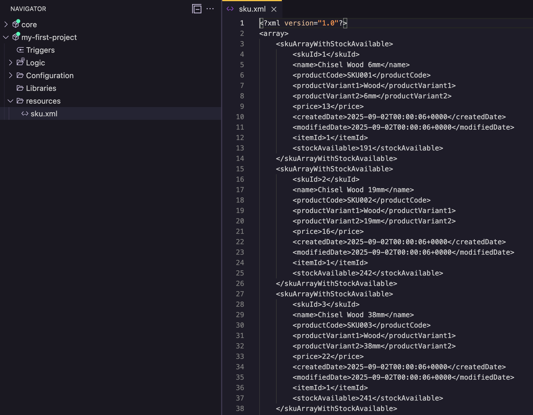 XML file output from File Function